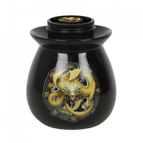 Set ceara parfumata de soia, wax melt si lampa aromaterapie Dragonul Imbolc - Anne Stokes